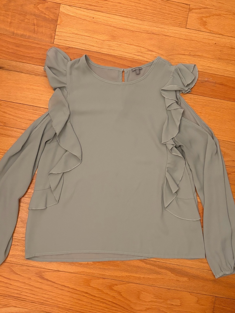 Sage Cold Shoulder Ruffle Blouse - Picture 5 of 6